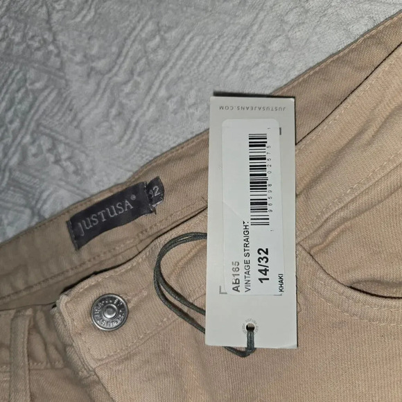 Just USA Vintage Straight Jeans in Khaki sz 14/32 NWT *Stitch Fixx* - Picture 4 of 5